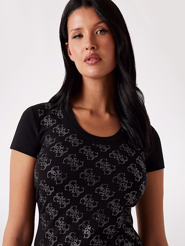 Rhinestones 4G logo t-shirt - GUESS