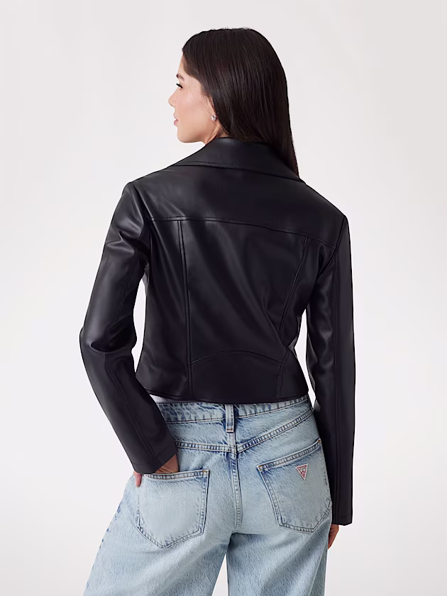 Faux leather biker jacket - GUESS