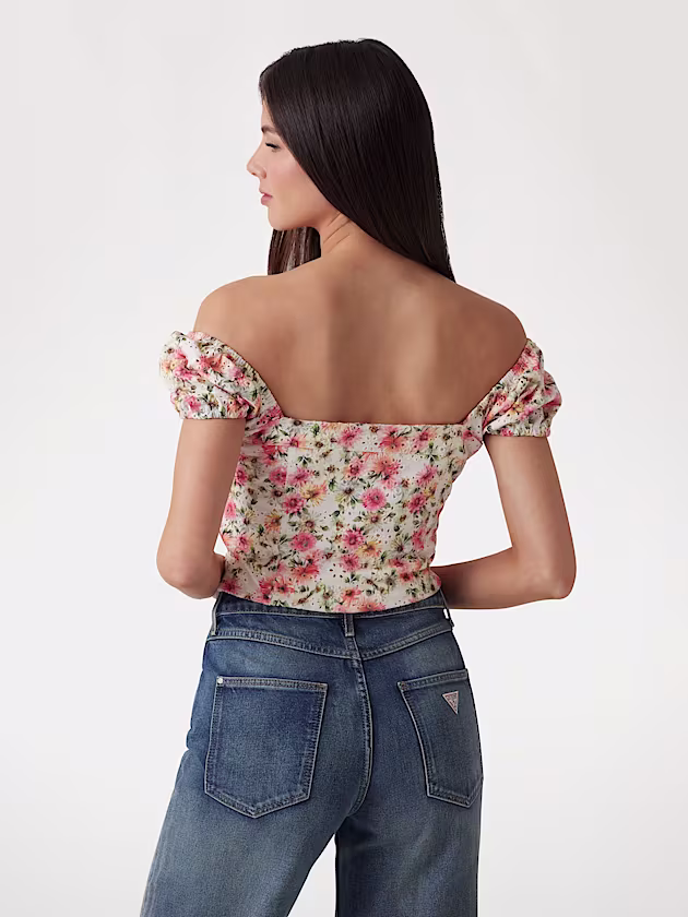 Broderie anglaise crop top - GUESS
