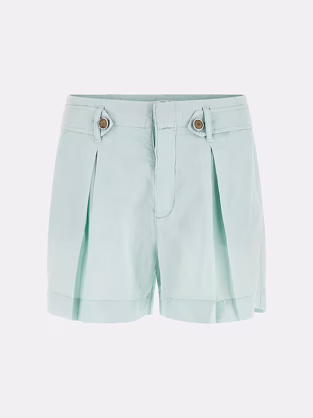 Linen-blend pleated shorts - GUESS