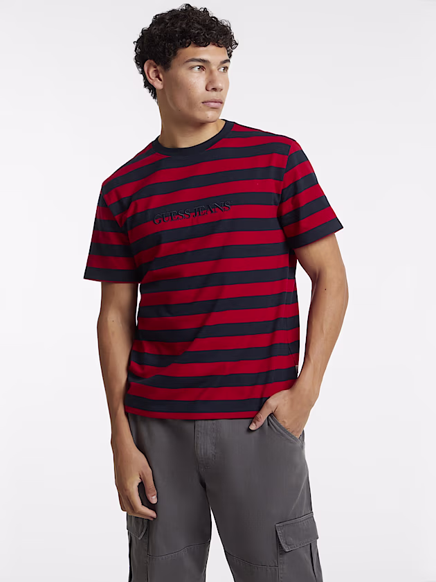 Striped Logo Tee - GUESS