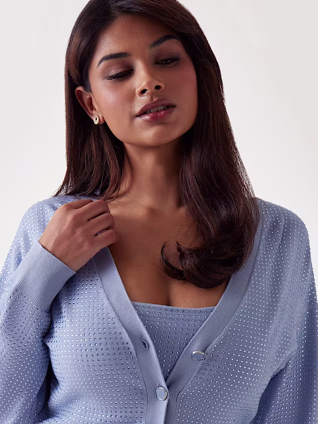 Cropped sweater cardigan - GUESS