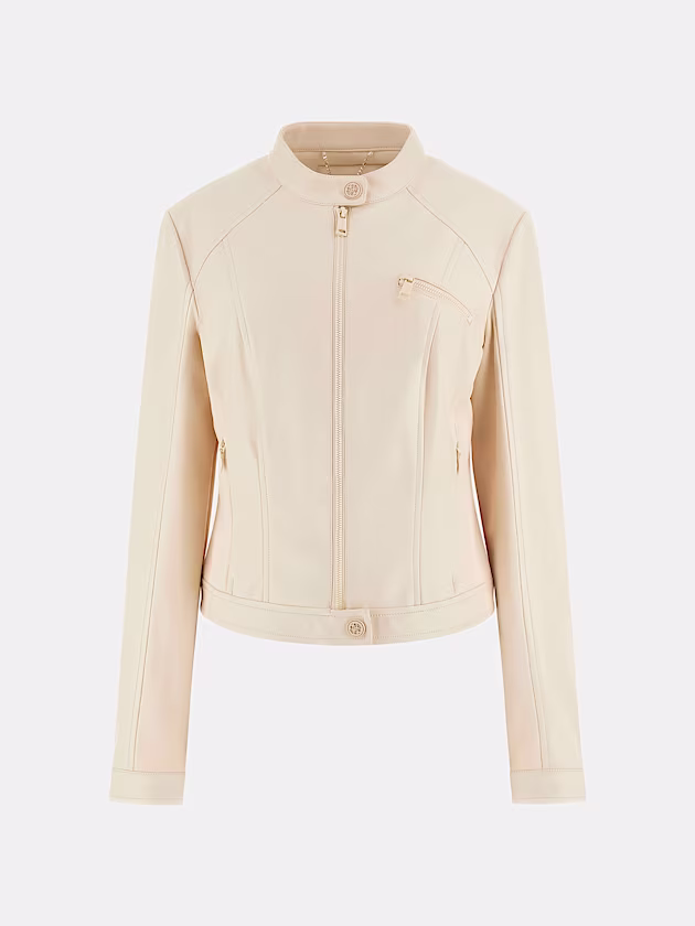 Faux leather biker jacket - GUESS