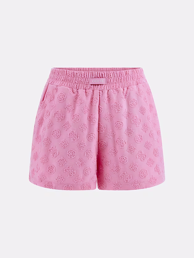 Peony and 4G logo jogging shorts - GUESS