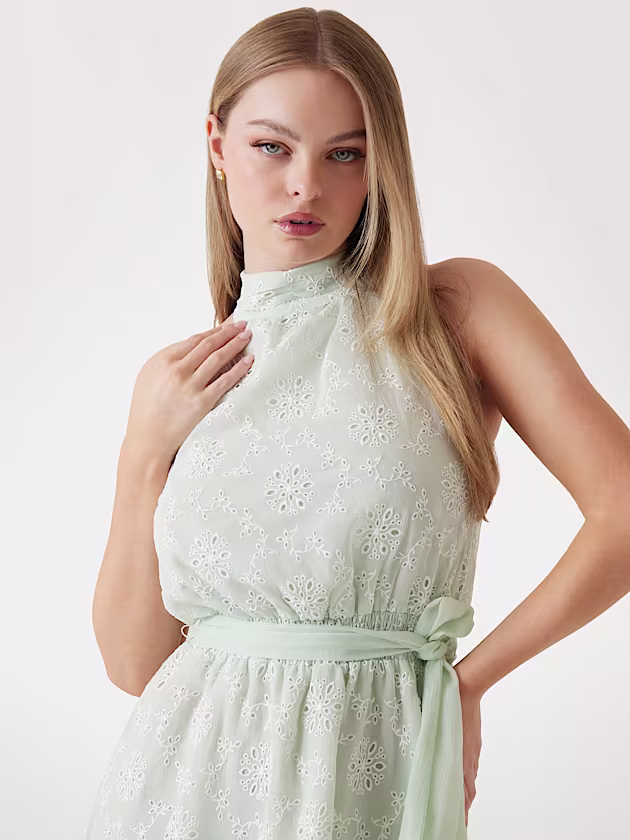 Fit-and-flare chiffon mini dress - GUESS