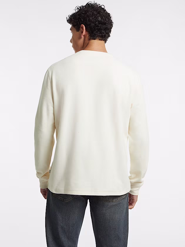 Waffle-Knit Mini Triangle Long-Sleeve Tee - GUESS