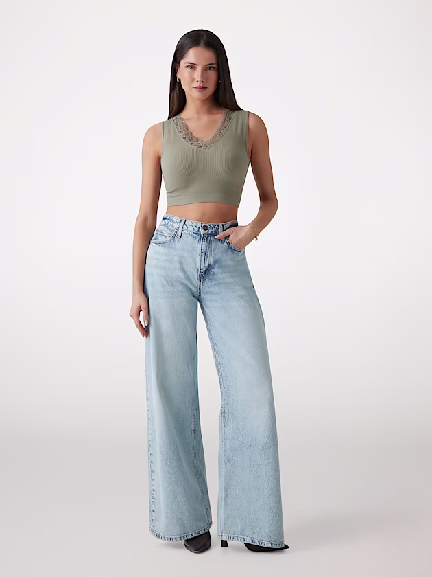 Lacy seamless cropped sweater - GUESS