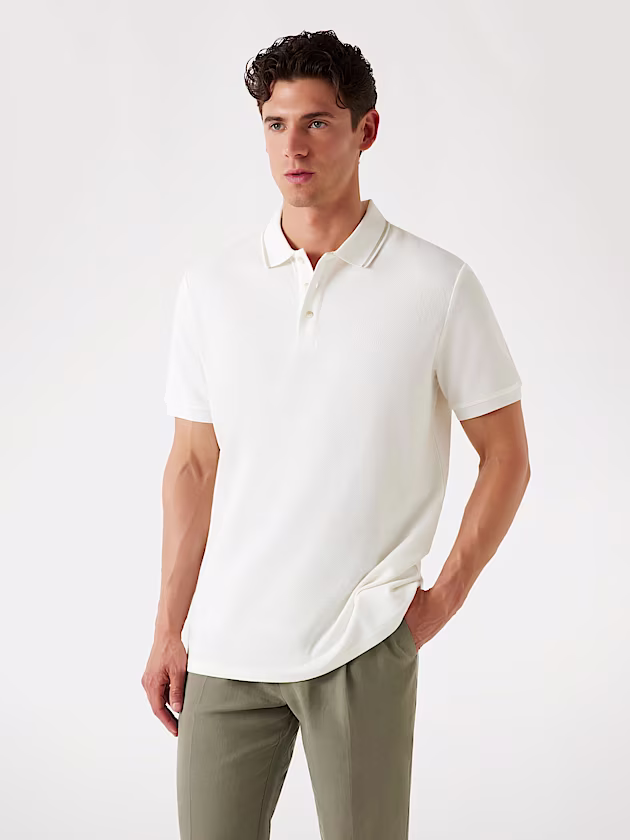 Marciano linen-blend polo shirt - GUESS
