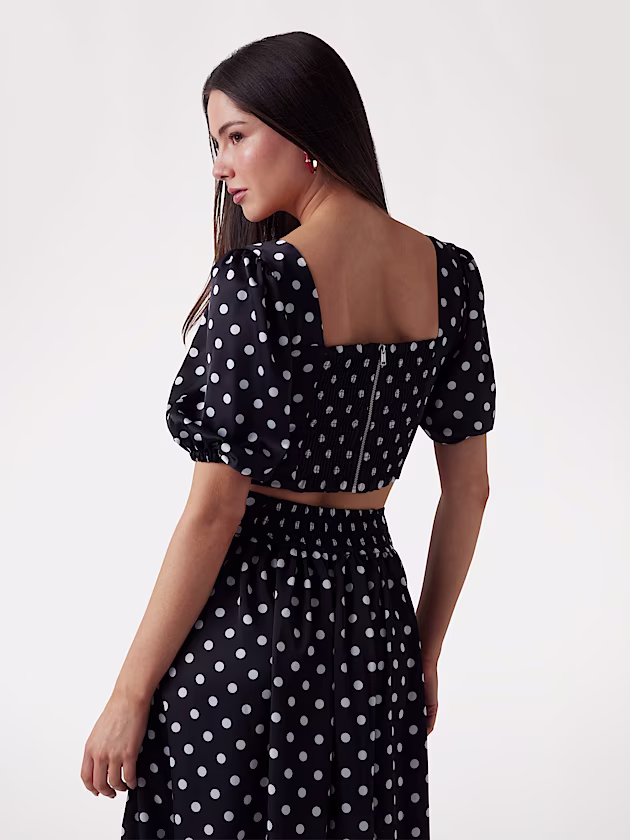 Polka dot top with bow - GUESS