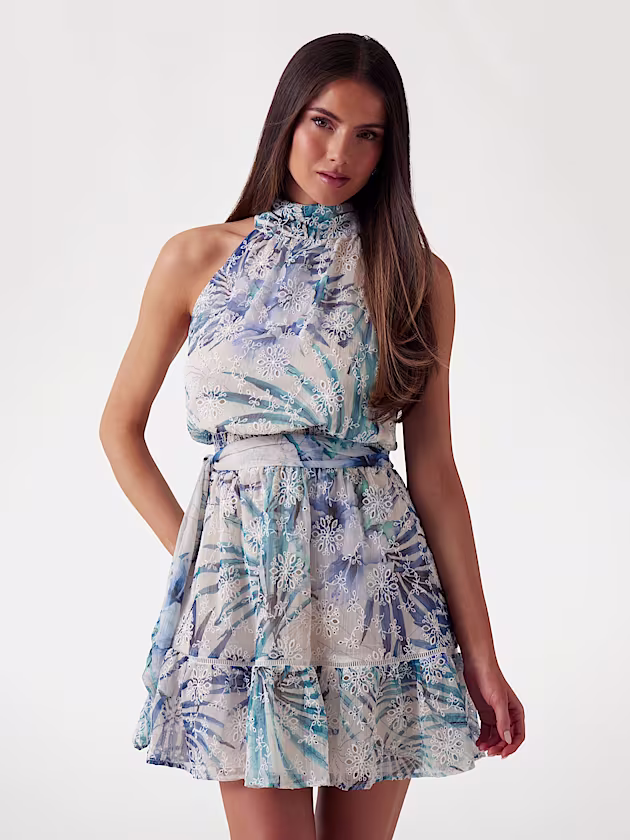 Fit-and-flare chiffon mini dress - GUESS