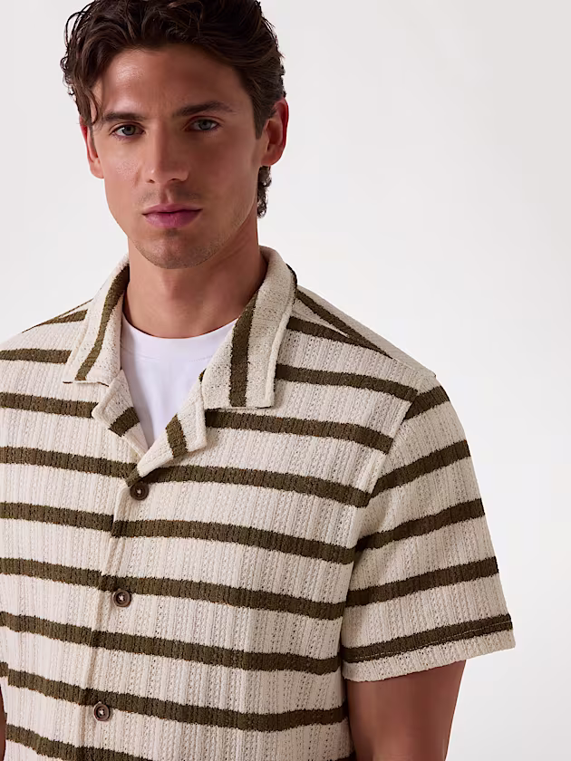 Striped textured knit shirt - GUESS