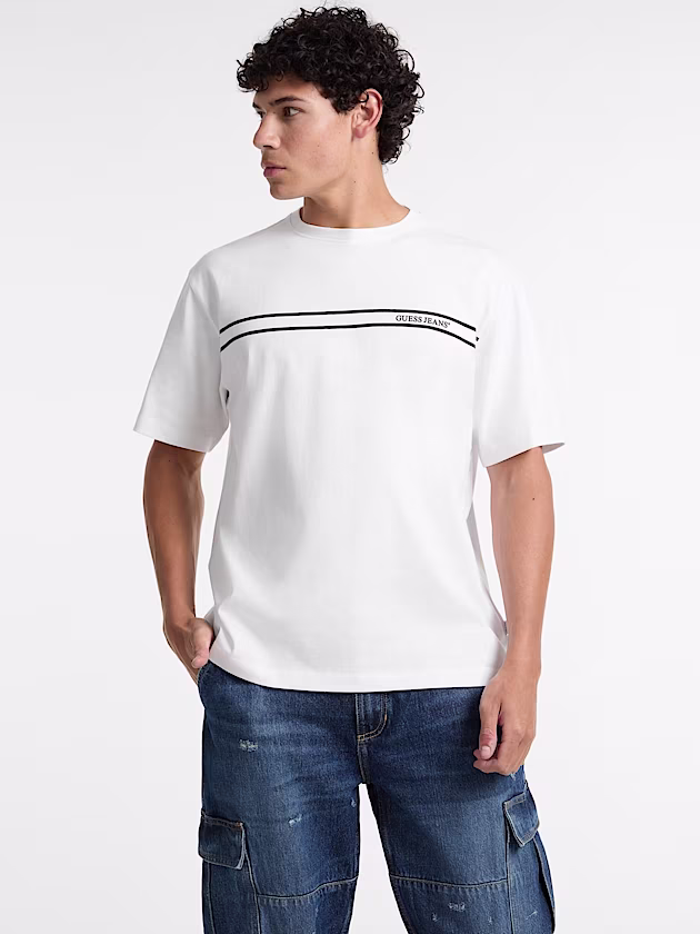 Crewneck Striped Tee - GUESS