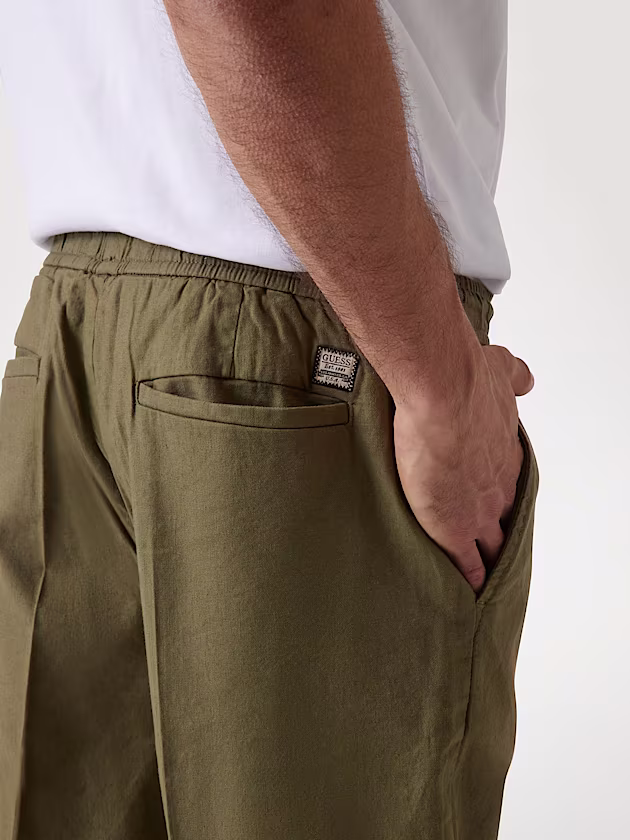Stretch linen blend chinos - GUESS