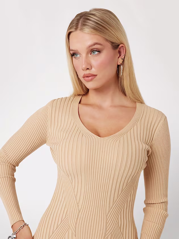 Rib knit sweater mini dress - GUESS