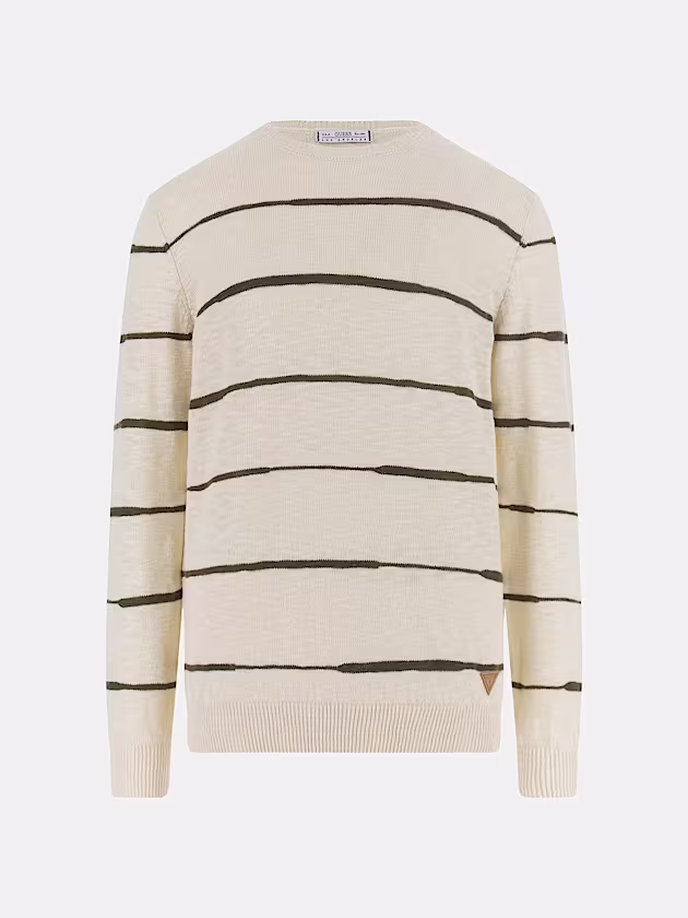Linen-blend striped sweater - GUESS