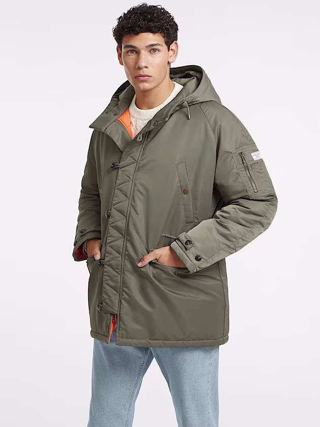 Hooded Nylon Parka - GUESS