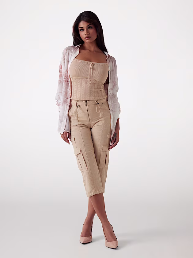 Linen blend capri pants - GUESS