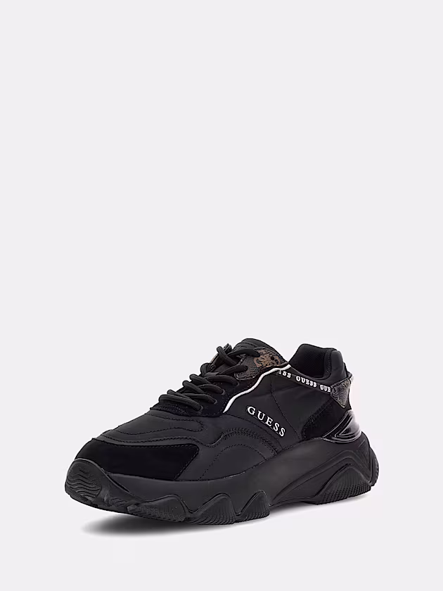 Micola mixed leather running shoe - GUESS