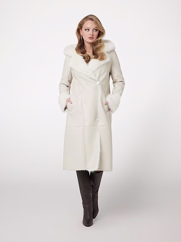 Long faux-leather coat - GUESS