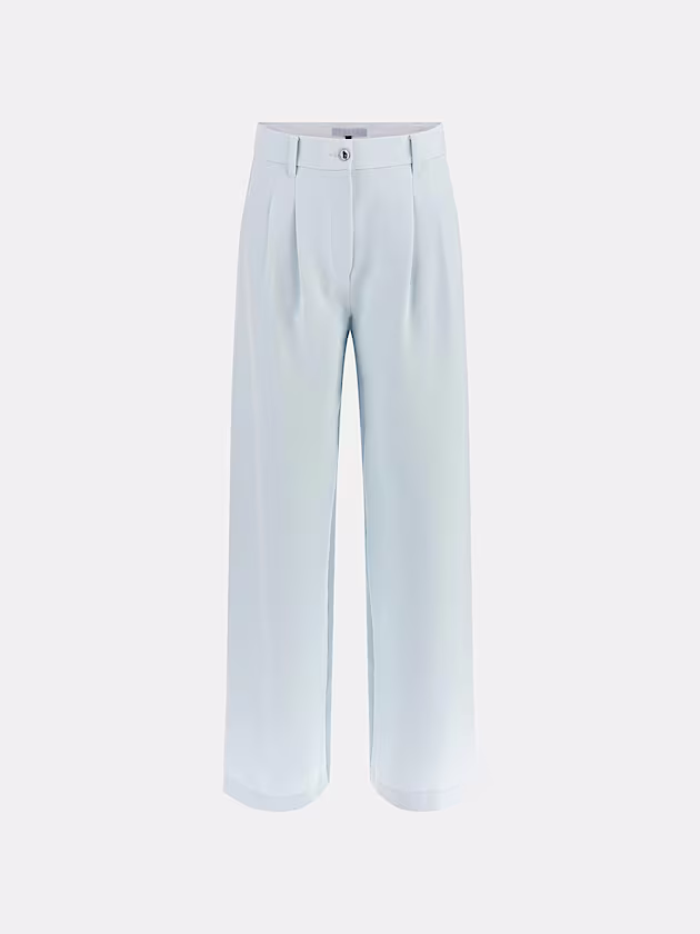 Pleated wide-leg crepon pants - GUESS