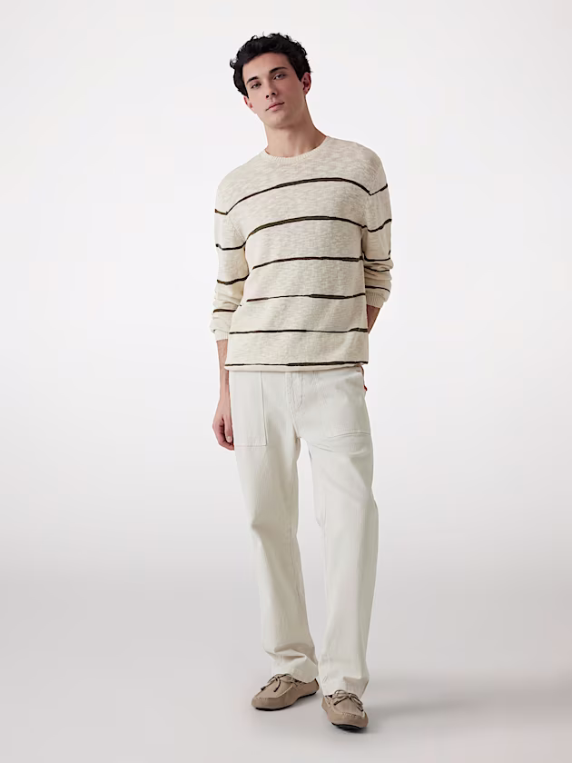Linen-blend striped sweater - GUESS