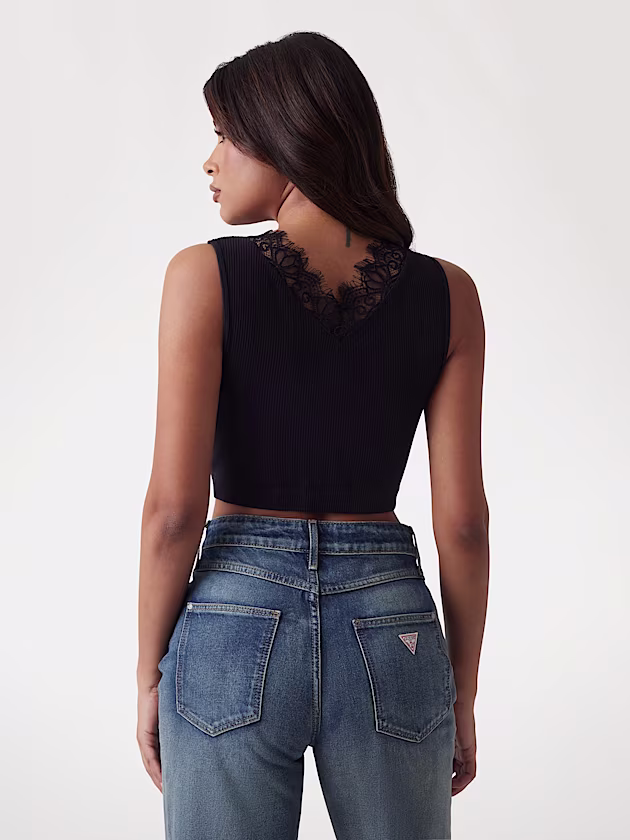 Lacy seamless cropped sweater - GUESS