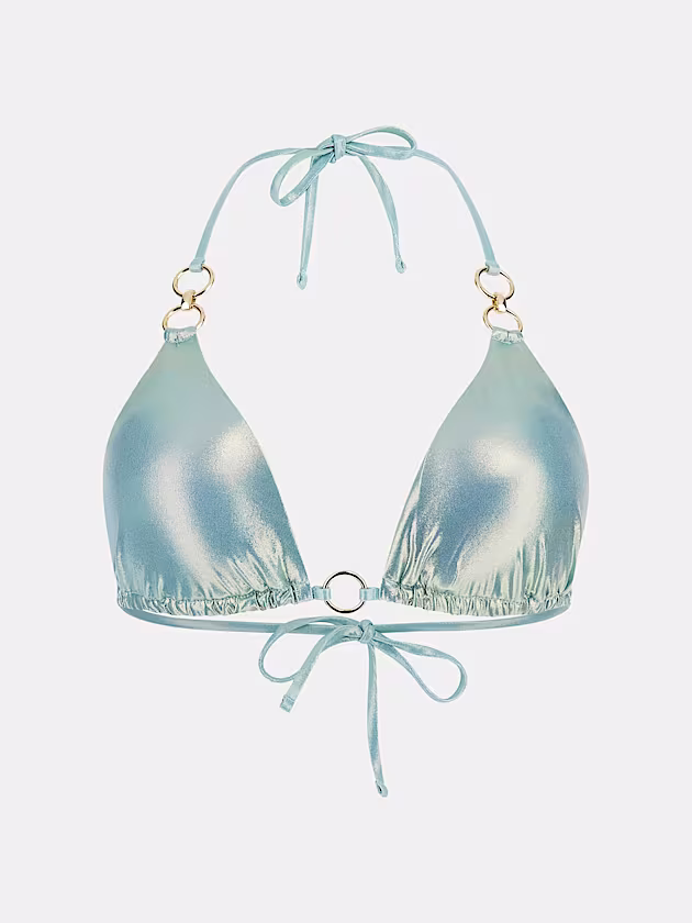 Metallic effect triangle bikini top - GUESS