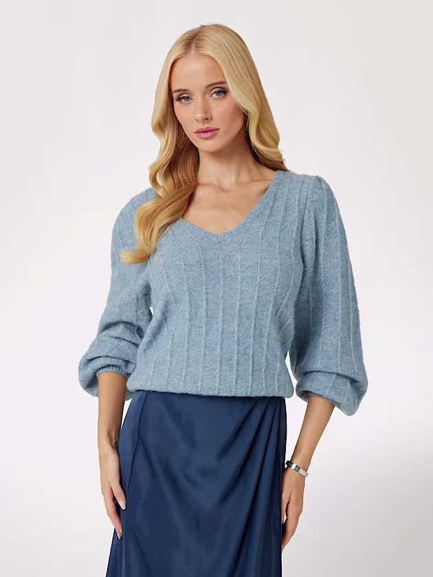 V neck wool blend sweater - GUESS