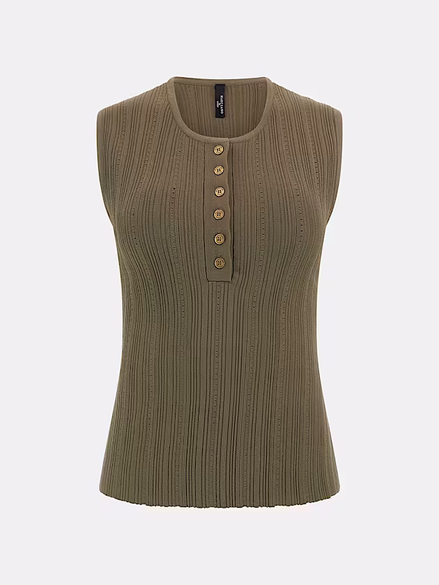 Marciano rib-knit sweater top - GUESS