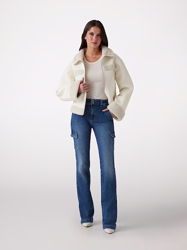 Mini boot-cut cargo jeans - GUESS