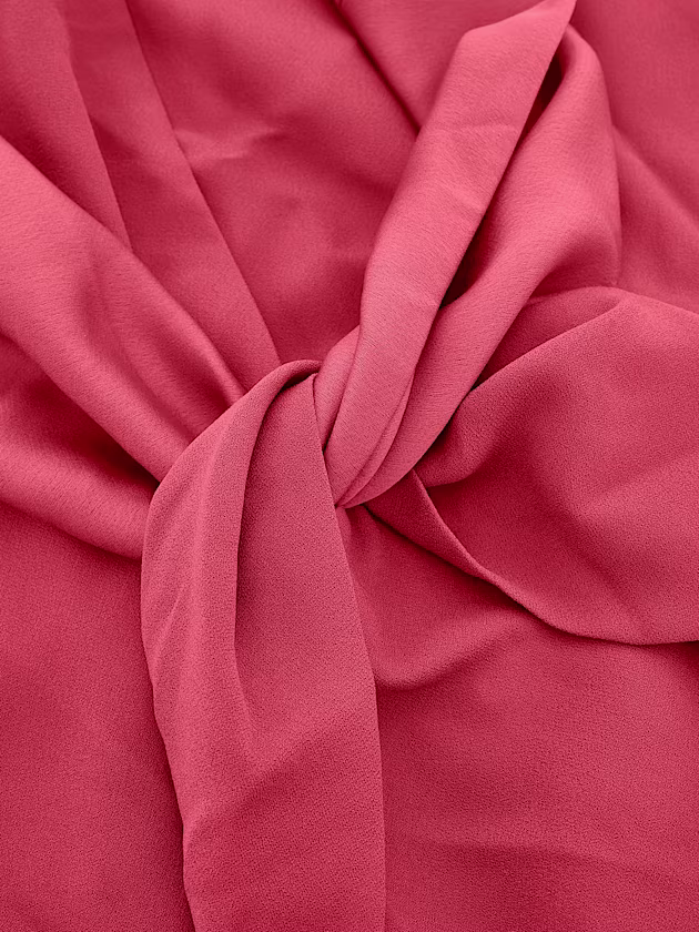 Long crêpe dress with satin trim - GUESS