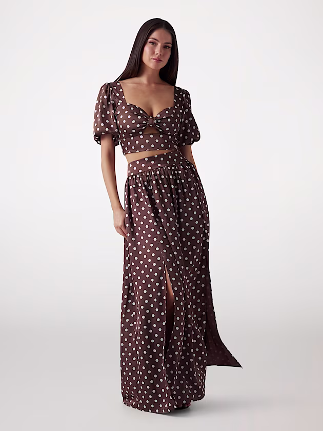 Polka dot top with bow - GUESS