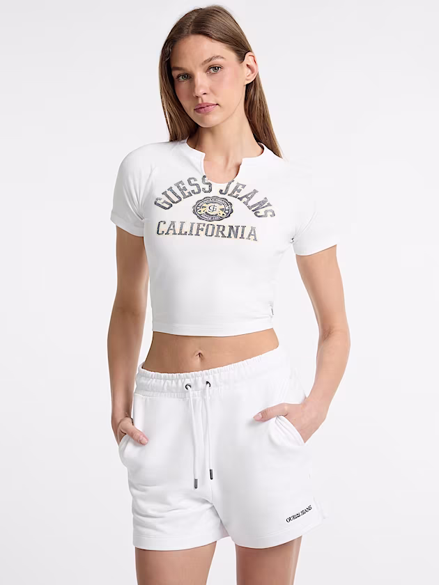 Cropped logo t-shirt - GUESS