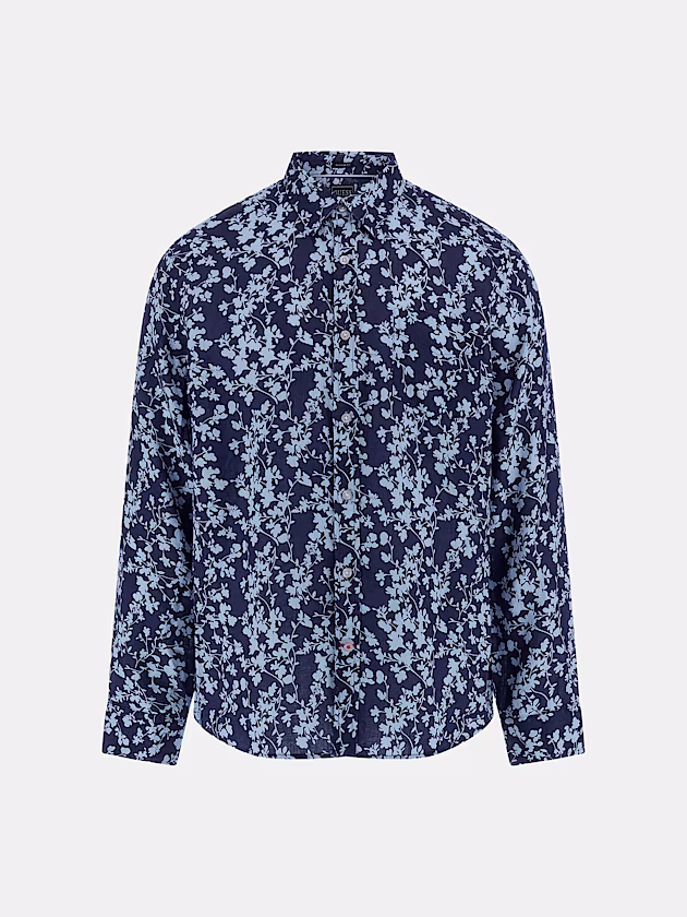 Floral print linen shirt - GUESS