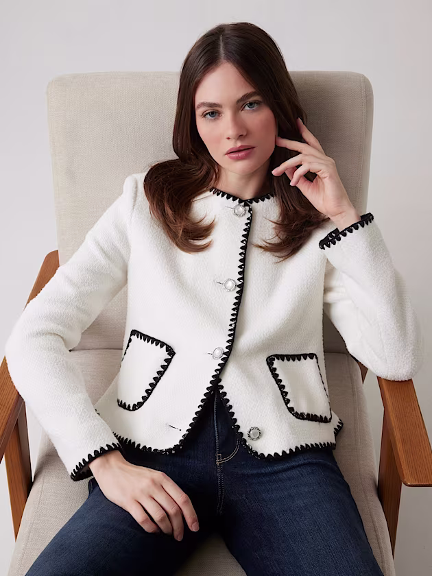 Twill jacket with contrast stitching - GUESS