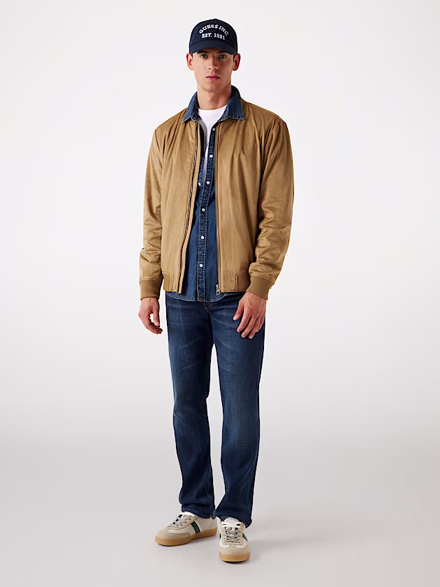 Faux-suede bomber jacket - GUESS