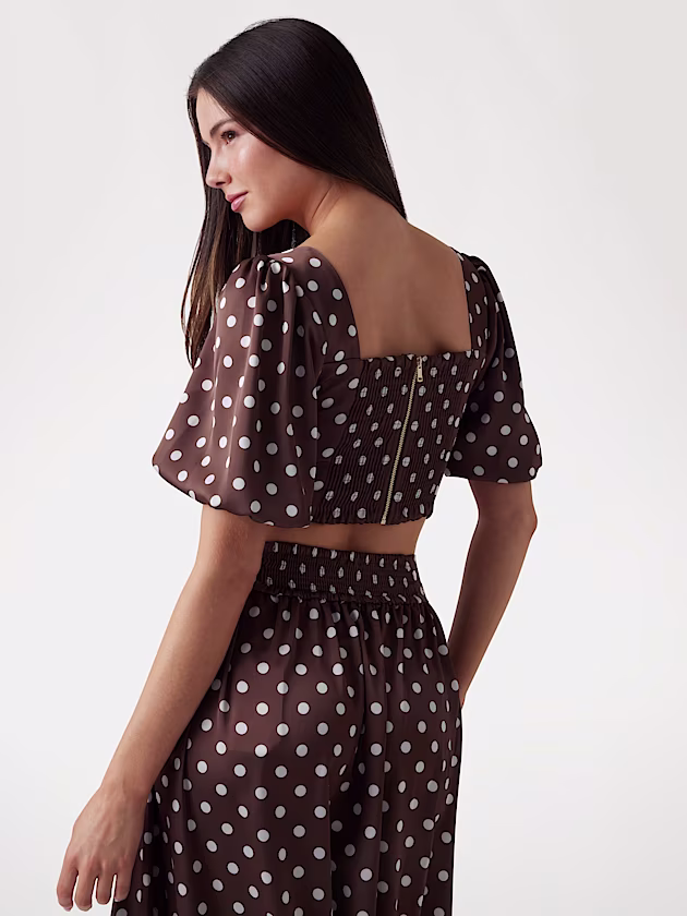 Polka dot top with bow - GUESS