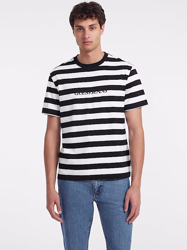 Striped Logo Tee - GUESS