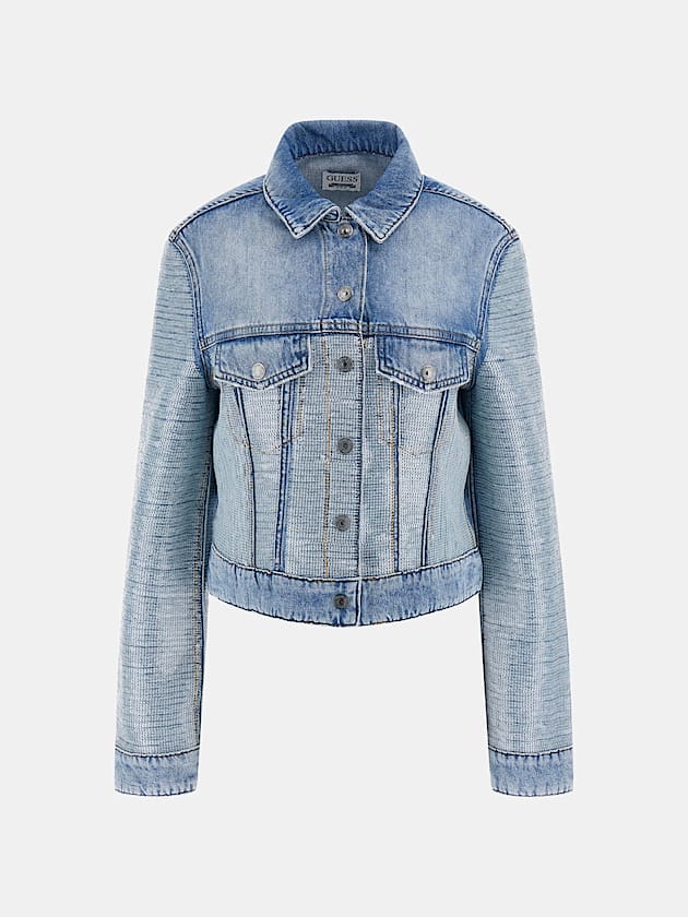 Sequin cropped denim jacket - GUESS