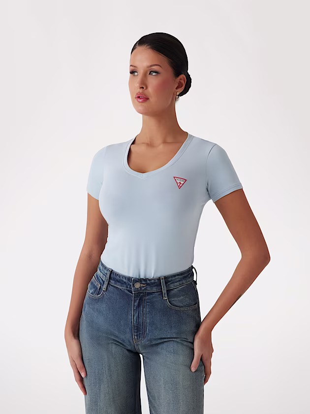 Small triangle logo stretch t-shirt - GUESS