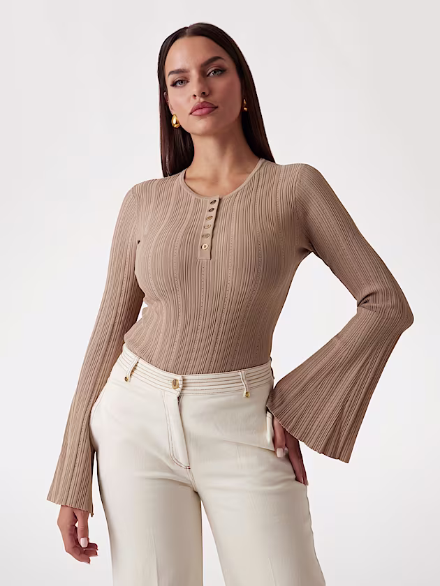 Marciano rib-knit Henley sweater - GUESS