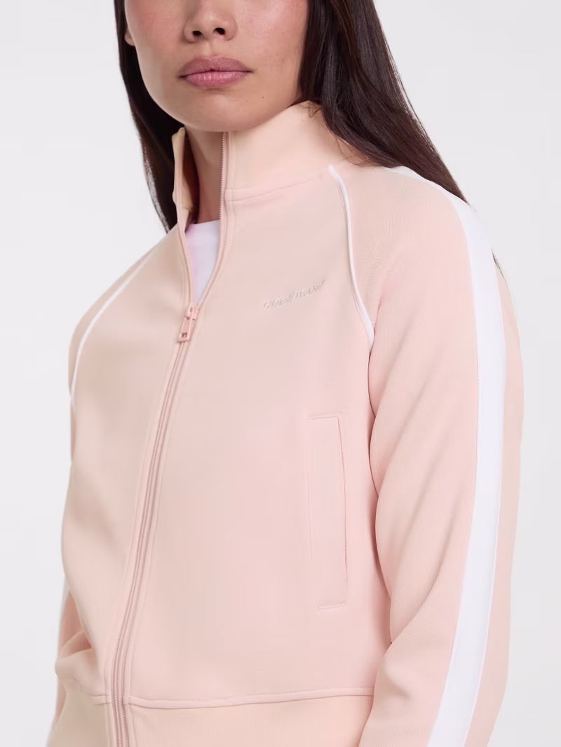 Full zip sweatshirt with contrasting bands - GUESS