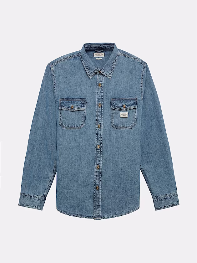 Regular Long-Sleeve Denim Shirt - GUESS