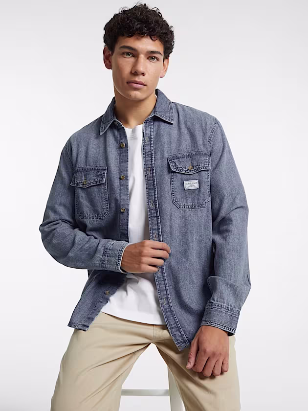 Regular Long-Sleeve Denim Shirt - GUESS