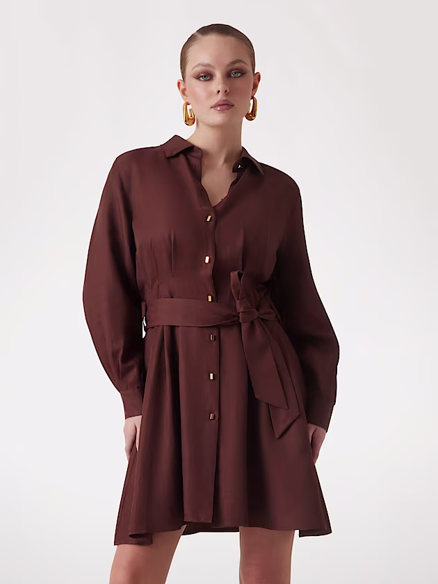 Marciano linen-blend shirt dress - GUESS