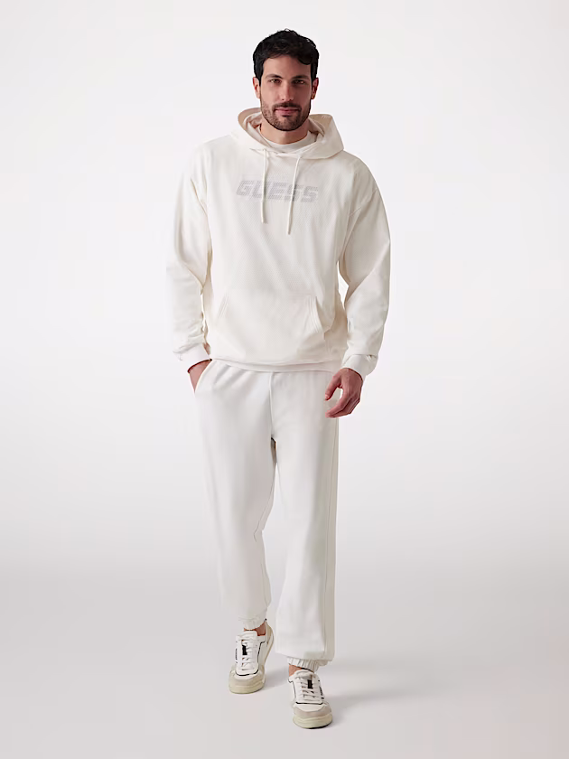 Mesh logo hoodie sweatshirt - GUESS