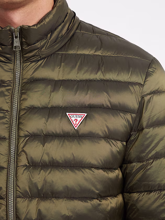 Nylon Hooded Puffer Jacket - GUESS