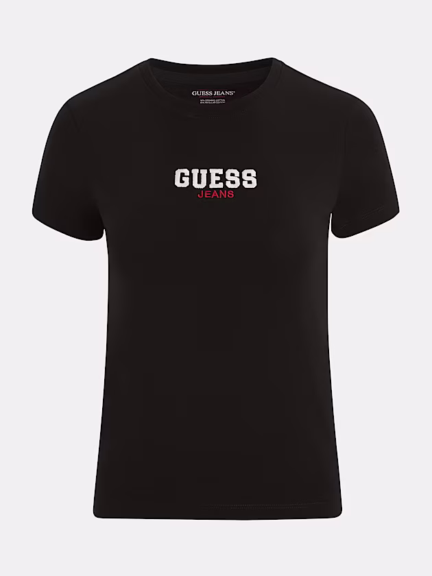 Slim Rib-Knit Embroidered Tee - GUESS