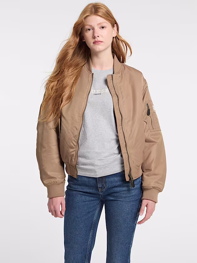 Satin Flight Jacket - GUESS