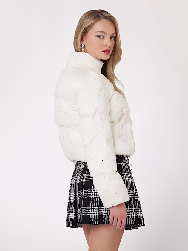 Rhinestone puffer jacket - GUESS